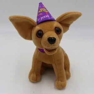 Taco Bell 2000s Happy New Year Amigos Stuffed Plush Talking Chihuahua Dog